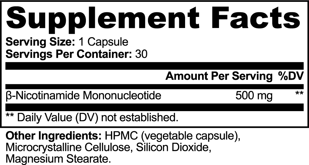 NMN Capsules 500mg | NAD+ Booster for Cellular Energy & Longevity