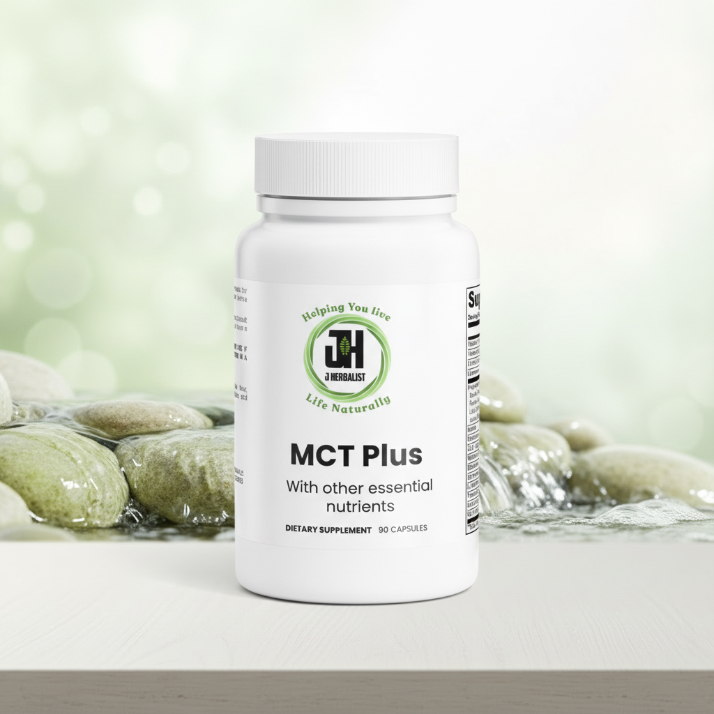 MCT Plus product image on the attached natural-light water background