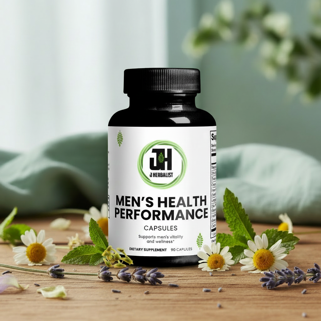 Men’s Health Performance bottle on the lifestyle background