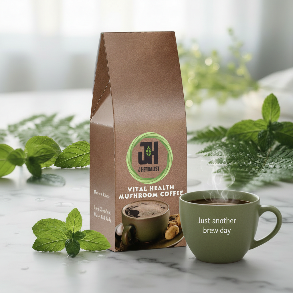 Vital Health Mushroom Coffee with Cup